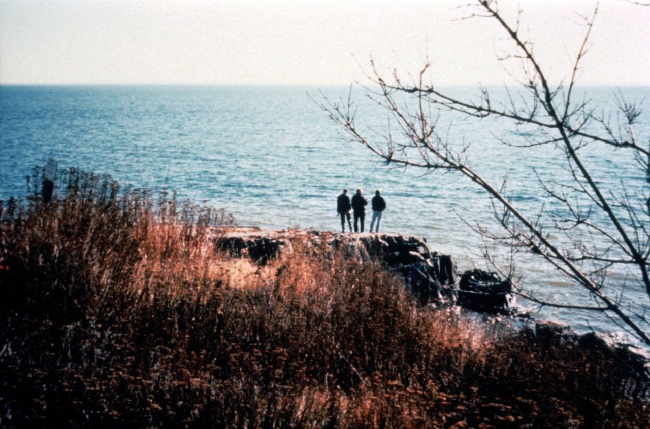 There are many opportunities to leave your vehicle along the byway and walk out among the rocks along Lake Superior.  This view is from just North of the Lester River.